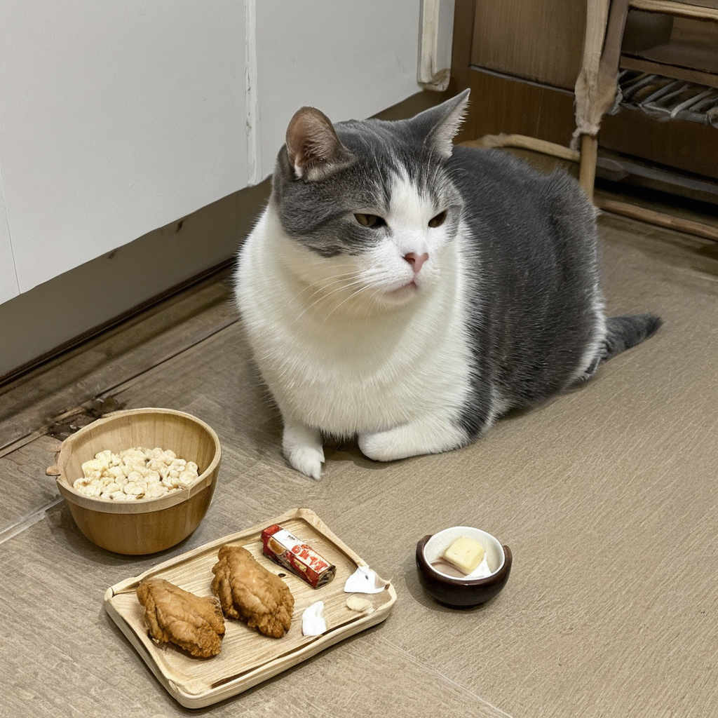 どこかの場所に小さな生きものがいる情景にゃ。ボクがカメラで撮ったきょうの1枚にゃ。