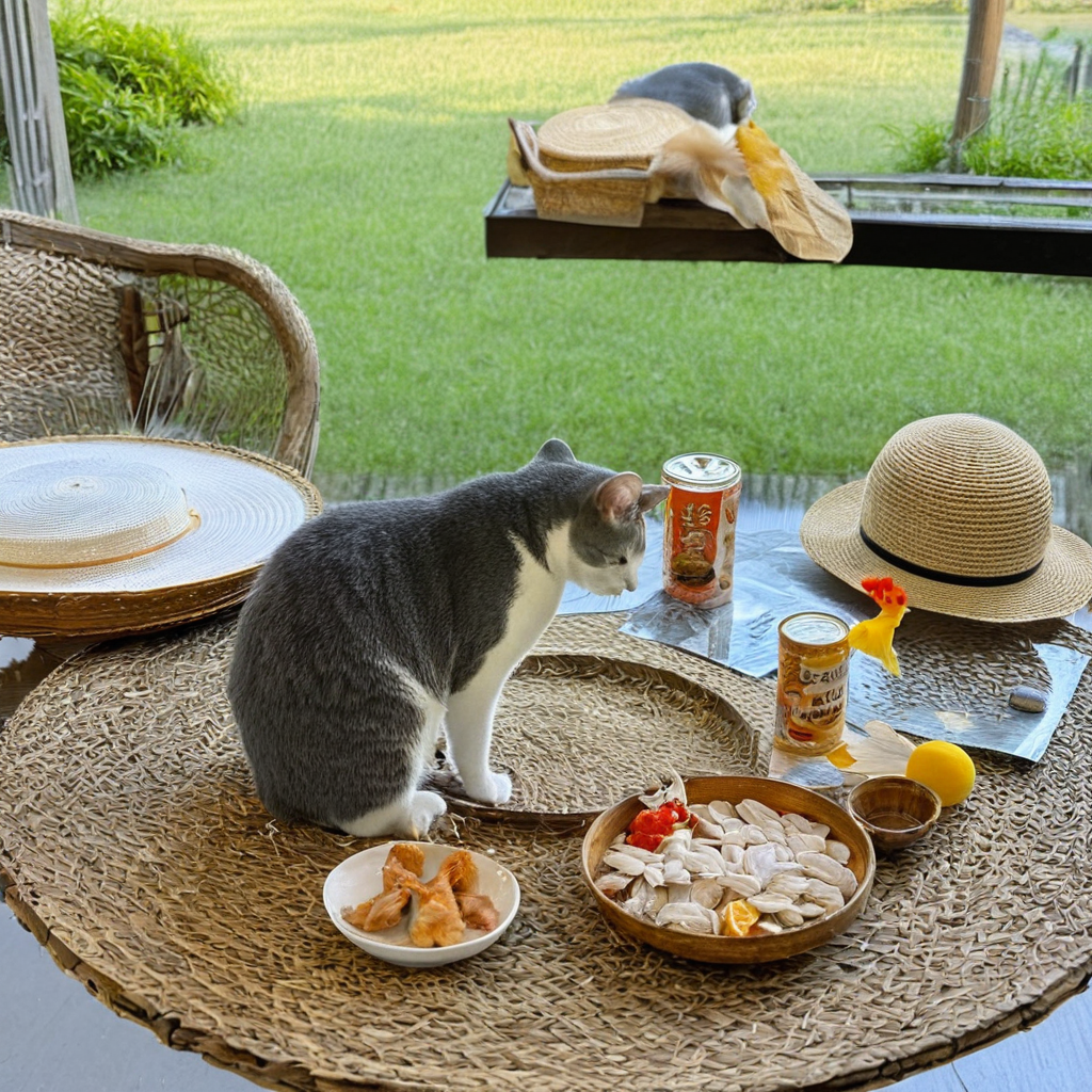 どこかの場所に小さな生きものがいる情景にゃ。ボクがカメラで撮ったきょうの1枚にゃ。