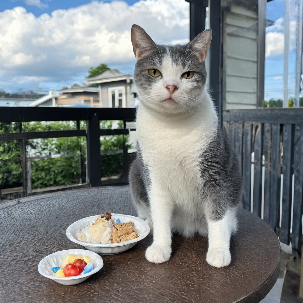 どこかの場所に小さな生きものがいる情景にゃ。ボクがカメラで撮ったきょうの1枚にゃ。