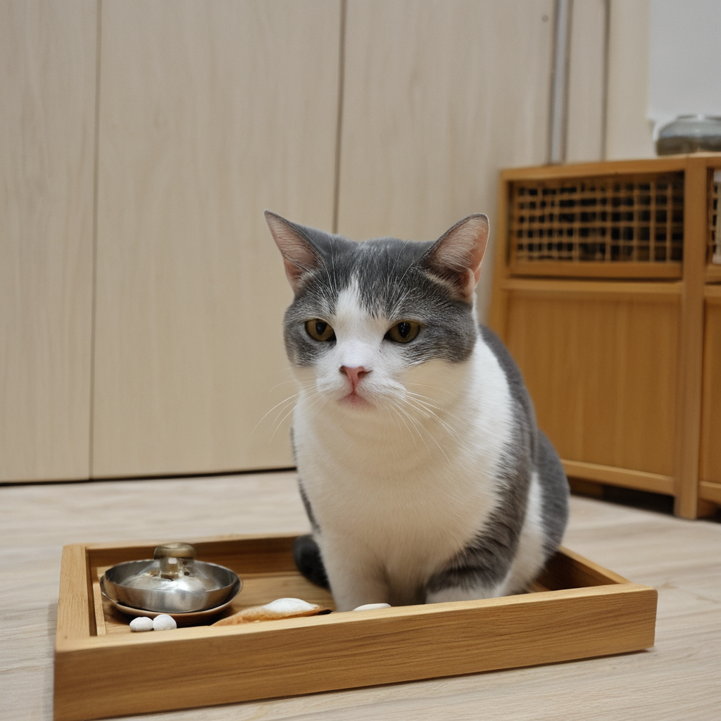 どこかの場所に小さな生きものがいる情景にゃ。ボクがカメラで撮ったきょうの1枚にゃ。