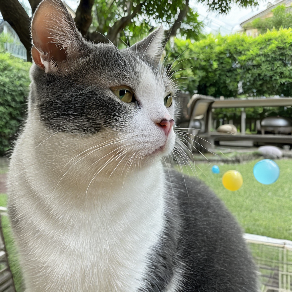 どこかの場所に小さな生きものがいる情景にゃ。ボクがカメラで撮ったきょうの1枚にゃ。