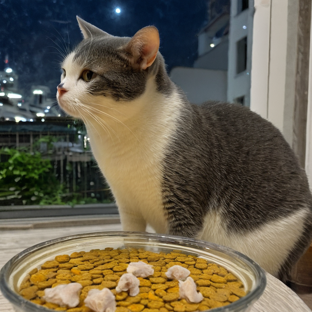 どこかの場所に小さな生きものがいる情景にゃ。ボクがカメラで撮ったきょうの1枚にゃ。