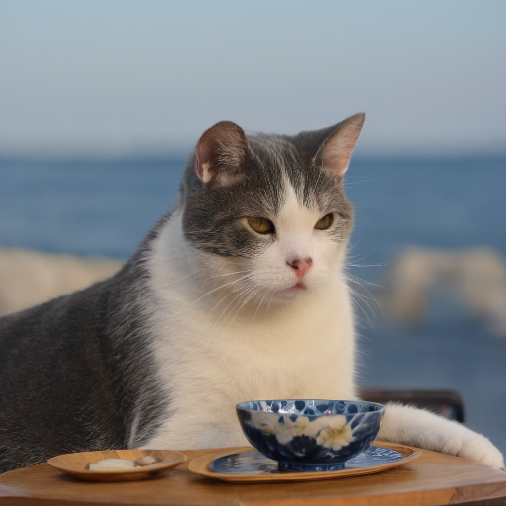 どこかの場所に小さな生きものがいる情景にゃ。ボクがカメラで撮ったきょうの1枚にゃ。